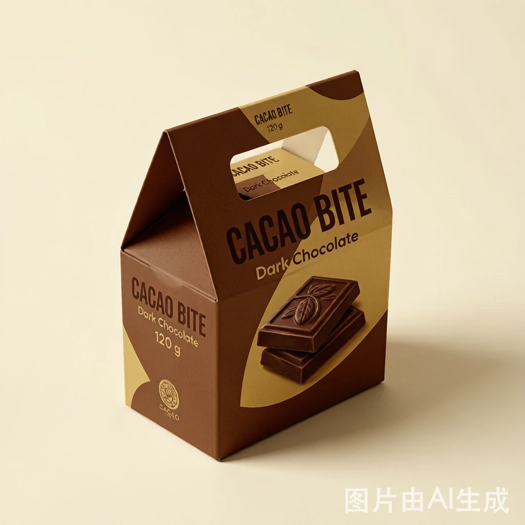 Snack folding carton for 120 g dark chocolate