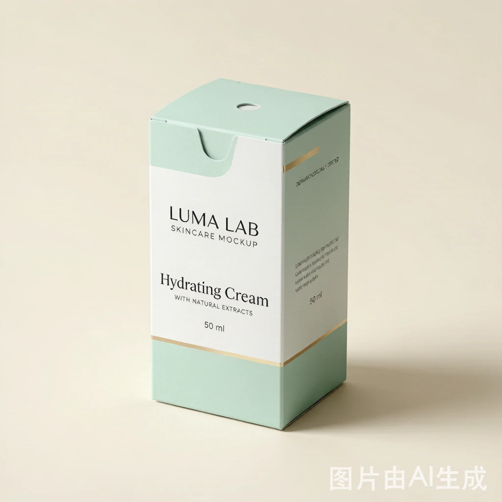 Skincare folding carton box for 50 ml hydrating cream