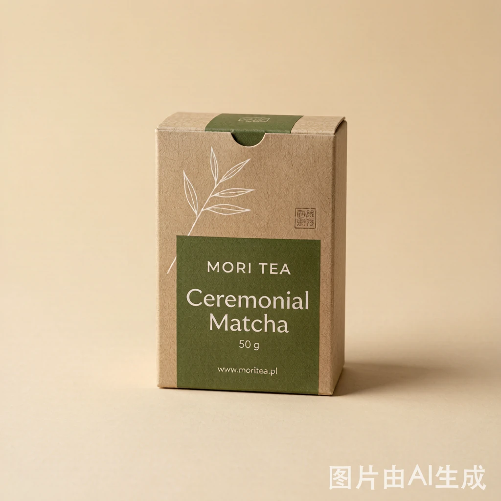 Kraft tea box for 50 g ceremonial matcha