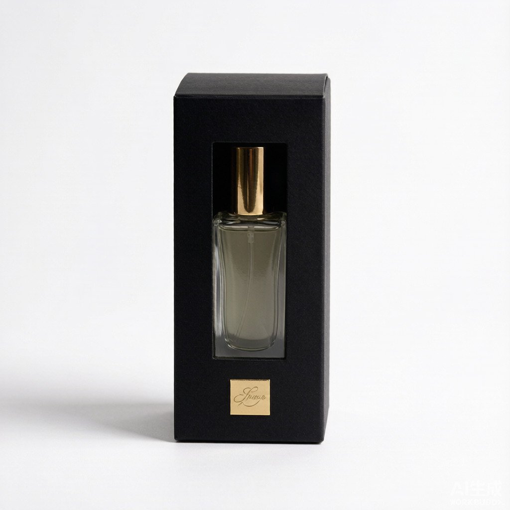 Black and gold perfume rigid drawer box