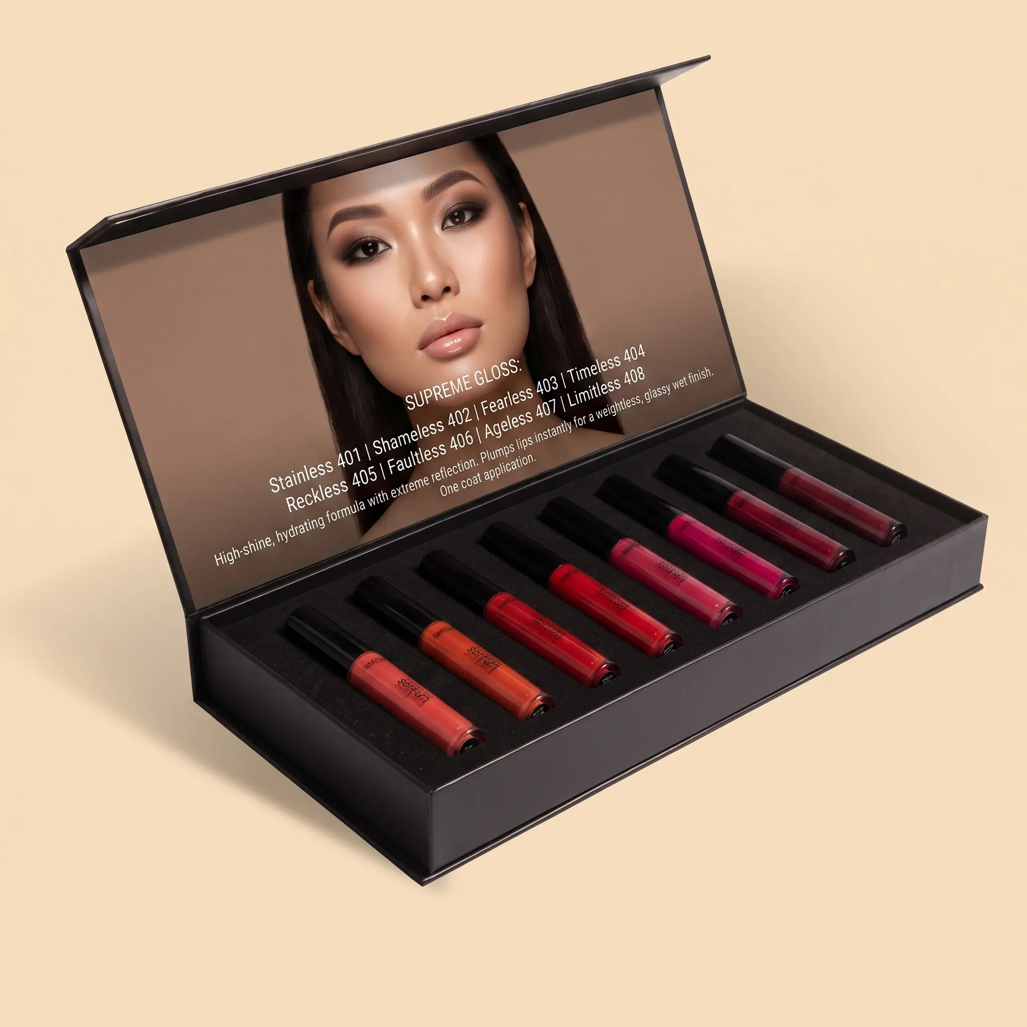 Lipstick and lip gloss rigid box