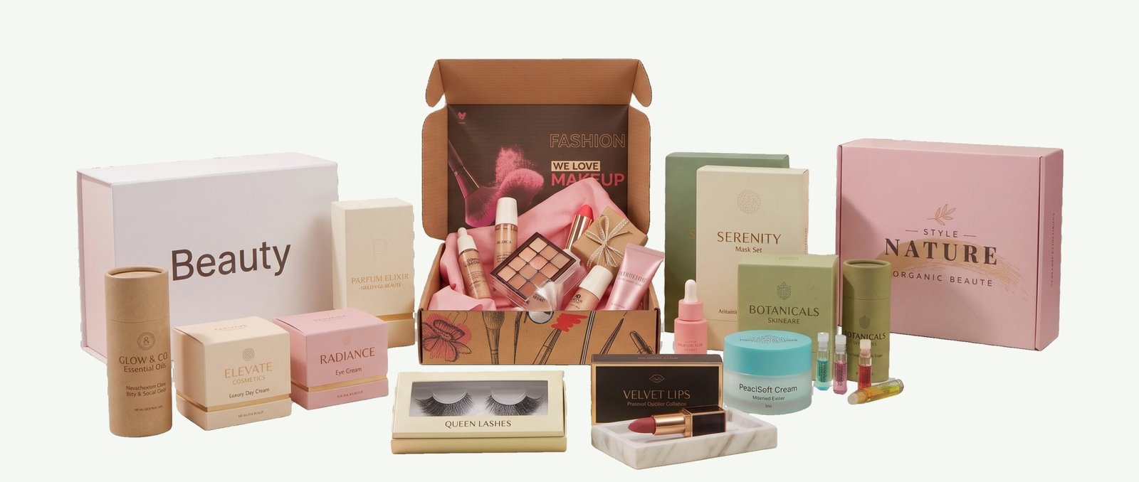 Cosmetic cream jar in skincare packaging collection