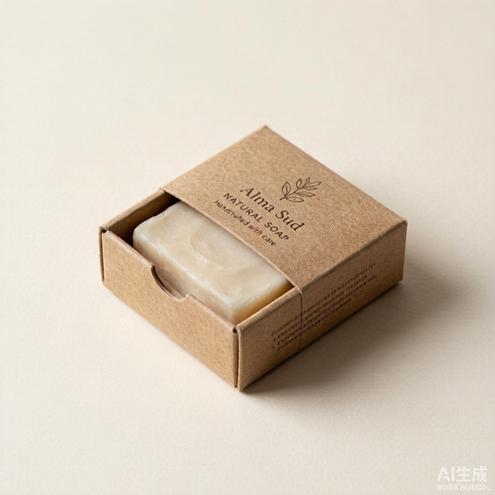 Kraft sleeve soap box for a single bar of soap